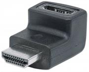 Manhattan HDMI Adapter - HDMI A Female to A Male, downward 90° Angle , Retail Box, Limited Lifetime Warranty