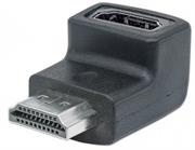 Manhattan HDMI Adapter - HDMI A Female to A Male, upward 90° Angle , Retail Box, Limited Lifetime Warranty
