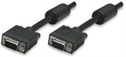 Manhattan SVGA Extension Cable - HD15 Male / HD15 Female with Ferrite Cores, 7.5 m (25 ft.), Black, Retail Box, Limited Lifetime Warranty