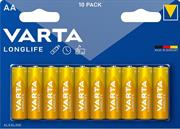 Varta LR06 AA Longlife Alkaline Battery - 10 Pack, Retail Box , No Warranty