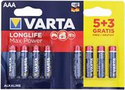 Varta LR06 AA Max Power Battery - 8 Pack, Retail Box , No Warranty