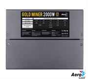 AeroCool Gold Miner 2000w Power Supply Optimized for Mining Systems up to for 8 VGA cards -14cm Dual Fan Configuration , Constant Maximum Speed of 2400 rpm, 16 AWG cables Does not fit in standard PC cases, it has to be externally installed, 16 PCIe connectors, and 13 Molex 4 pin connectors Retail Box , 6 Month Limited warranty