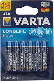 Varta LR03 AAA Longlife Power Battery - 6 Pack, Retail Box , No Warranty