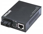 Intellinet Fast Ethernet Media Converter - 10/100Base-TX to 100Base-FX (SC) Multi-Mode, 2 km (1.24 mi), Data transfer rate: 100 Mbps, One 10/100Base-TX RJ45 port, maximum distance 100 m / 300 ft, RJ45 port with Auto MDI/MDI-X support and auto-negotiation, Retail Box, 2 year Limited Warranty
