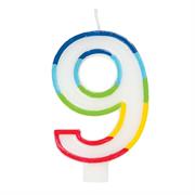 Casey 7cm Multicolor Numerical Birthday Candle Nr.9 Retail Packaging No Warranty