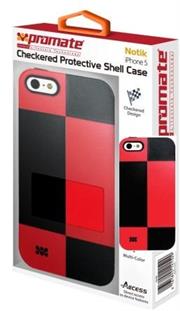 Promate Notik iPhone 5 Checkered Protective Shell Cover Colour: Red /Black Fashionably aimed, this UniQue checkered design protection case for iPhone 5 / 5s is in a class of its own. Complete with total protection, this cover provides a fresh look for your everyday iPhone 5 / 5s life. Perfect for the user who's lifestyle varies day and night. Total protection without compromising design and style, Notik simply is the case for you., Retail Box , 1 Year Warranty