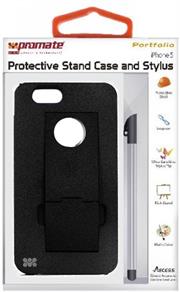 Promate Portfolio iPhone 5 Snap-on design Protective Stand Case and Stylus for iPhone 5 / 5s-Black, Retail Box , 1 Year Warranty