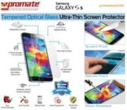 Promate PrimeShield S5 , Ultra-Thin Tempered Optical Glass Screen Protector For Samsung Galaxy S5 , Retail Box , 1 Year Warranty