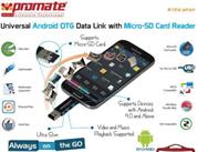 Promate Kitkater Universal Android OTG Data link with Micro-SD Card Reader, Retail Box, 1 Year Warranty
