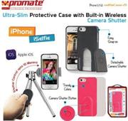 Promate selfieCase-i5 Ultra-Slim Protective case with Built-in Wireless Camera Shutter - Black, Retail Box , 1 Year Warranty
