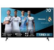 Hisense 70 inch A6N Series UHD Smart TV - Resolution 3840 x 2160, Static contrast ratio 4000:1, Viewing Angle (Horiz / Vert) [Degrees] 178/178, Built-in Wi-Fi 802.11a,b,g,n,ac, 1x Ethernet Lan port (RJ45 connector), 3x HDMI inputs, 2x USB 2.0 ports, 1x Bluetooth v5, Digital broadcating (DVB-T / DVB-T2), Retail Box , 4 year Limited Warranty