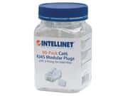 Intellinet CAT6 UTP, 3-prong terminal for solid wire, RJ45 Modular Plugs, Gold-Plated Contact Points - 90-Pack, Retail Box, No Warranty