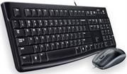 Logitech MK120 Wired USB Desktop Combo - Keyboard & Mouse-Multimedia Shortcut Keys, US Key Layout, Spill Resistant, Ergonomoc Slope, Soft Press Keys, Ambidextrous Optical Mouse, USB, Retail Box , 1 year Limited warranty
