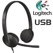 Logitech H340 USB Headset - Adjustable Headband, Inline Audio Controls, Full Stereo Dual Channel, USB Connection, Noise Cancelling Mic, Black, Retail Box , 1 year Limit warranty