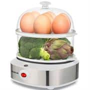 Taurus Double Layer 14 Egg Boiler And Steamer- Elegant Stainless Steel Design, Double Layer For Maximum Usage, Stainless Steel Heating Plate, Water Measuring Cup, Retail Box, 1 Year Warranty