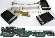 Intel® SR1400 Hotswap SCSI backplane Kit - SCSI Backplane, Flex Cable, CRDOM Interposer Card, CDROM Cable, Slim line floppy drive cable, Control panel cable, 3 drive carriers, Installation Guide, Brown Box , EOL Limited Warranty