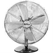 Alva Air 30cm Chrome Metal Desktop Fan - 3 Plastic Blades; Radial Grill; Oscillate Function; Tilt Adjustment; Handle For Easy Lifting; Retail Box 1 year warranty