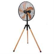 Alva Air 40cm Wooden Finish Tripod Fan 50w - 5 Aluminium Blades; Sturdy & Adjustable Tripod Stand; Stylish Wooden Finish Blades & Tripod; Oscillation Function; 3 Speed Selection; Adjustable Height Retail Box 1 year warranty