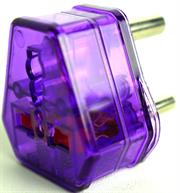 Noble UK 3 Pin Female Connector 13A To South African 3 Pin Male 15A Adaptor-Converts UK Male Type-G Connector to South African 3 Pin Female Power Outlet, Colour Purple, Sold As A Single Unit, 3 Months Warranty