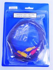 UniQue Audio/Video Cable RCA M-M 1.8M, Retail Box, No Warranty