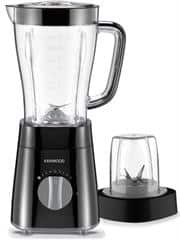 Kenwood Jug Blender With Mill Black - Durable 500w Motor, 2 Litre Goblet (1.5 Litre Working Capacity), 2 x Speeds With Pulse, Grinding Mill Included With Ice Crushing Function, Plastic Jar With 1.5Litre Capacity, Stainless Steel Blades, Non-Slip Feet, External 0.8 M Power Cord Length, Opening On The Top Lid For Adding Ingredients, Safety Interlock System Accessories, Retail Box, 1 Year Warranty