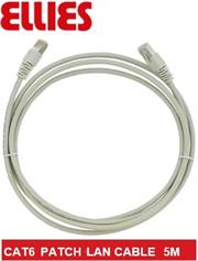 Ellies UTP Ethernet CAT6 Cable With RJ45 Connectors 5 Metre Length-High-Quality Ethernet Network Cable, Suited For 10Mbps/100Mbps Network, Compatible With Ethernet Ports Such As Laptops, Computers, Network Caddies, Network Switches, Routers, ADSL And Modems, Support PC, Mac, Laptop, PS2, 3, 4 And Xbox To Hook Up With High-Speed Internet From DSL Or Cable, Colour Grey