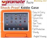 Promate Bamby.Air-Shockproof Impact resistant case with convertible stand for iPad Air-Orange, Retail Box, 1 Year Warranty