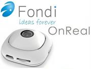 Fondi OnReal Camera - 8MP Photo Capture, 1080P 30FPS Full HD Video Quality, Built-in Wi-Fi, 120 degree Wide Viewing Angle, 400mAh Lithium-ion Rechargeable Battery, Compatible with Android 4.0 and above and iOS 7.0 and Above - White, Retail Box , 1 year Limited Warranty