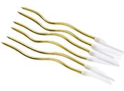 Casey Curvy Twisted Gold Party Candles x6 candles Retail Packaging No Warranty