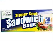 Casey Zip Seal 50 Sandwich Bags 16x15cm Retail Packaging No Warranty