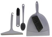 Casey 5 Pack Dust Pan Broom Set White - includes 1 x Hand Broom, 2 x Small Hand Brushes, 1 x Glass Squeegee, 1 x Pan Retail Box Out of Box failiure warranty