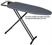 Casey JYL Heavy Duty Steel Frame Ironing Board 90cm X 30cm Dark Grey- Powder Coated Metal Legs And Frame For Great Stability, Non-Slip Feet Caps Ensure A Steady Anchoring, Heat Resistant 4mm Foam Cover, Load Capacity Up To Of 15kg, Easily Folded Into A Compact Size, Retail Box Out Of Box Failure Warranty