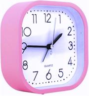Casey Bedside Square Alarm Clock 12cm Pink - Fresh Yet Traditional Aesthetic Look, Quiet And Smooth Quartz Movement , Featuring A Beep Alarm, Perfect Complement For Any Bedroom Or Study At Home Or The Office, Easily Readable Numbers, Operated By 1 X AA Battery (Not Included), Retail Box, Out Of Box Failure Warranty
