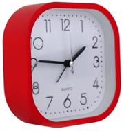 Casey Bedside Square Alarm Clock 12cm Red- Fresh Yet Traditional Aesthetic Look, Quiet And Smooth Quartz Movement , Featuring A Beep Alarm, Perfect Complement For Any Bedroom Or Study At Home Or The Office, Easily Readable Numbers, Operated By 1 X AA Battery (Not Included), Retail Box, Out Of Box Failure Warranty