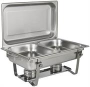 Casey Good Mama Rectangular Double Pan Chafing Dish 10 Litre Stainless Steel – Full Size Design, Durable Stainless Steel Construction, Foldable Design For Easy Storage, Includes Steam Pan And Base, Double Food Serving Pans, Removable Lid With Handle, Two Fuel Holders, Retail Box, Out Of Box Failure Warranty