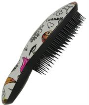 Prescott Finishing Hairbrush-Classic Oval Shape , Fleur Paloma Graffiti Pattern, Ergonomic Handle In Top Quality ABS Plastic, Evenly Arranged Soft Bristles, Suitable For Long, Medium, Thick And Wavy Hair, Designed For Brushing Hair Extensions, Retail Box, Out Of Box Failure Warranty
