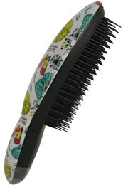 Prescott Finishing Hairbrush-Classic Oval Shape , Rose and Floral Graffiti Pattern, Ergonomic Handle In Top Quality ABS Plastic, Evenly Arranged Soft Bristles, Suitable For Long, Medium, Thick And Wavy Hair, Designed For Brushing Hair Extensions, Retail Box, Out Of Box Failure Warranty