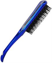 Prescott Wet and Dry Detangling Paddle Hairbrush Metallic Blue - Rectangular Shape Head, Ergonomic Handle, Widely Spaced 325 Soft Bristles, Suitable For Long, Medium, Thick And Wavy Hair, Designed For Brushing Hair Extensions and Wigs, Retail Box Out Of Box Failure Warranty