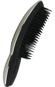 Prescott Finishing Hairbrush-Classic Oval Shape , Metallic Silver, Ergonomic Handle In Top Quality ABS Plastic, Evenly Arranged Soft Bristles, Suitable For Long, Medium, Thick And Wavy Hair, Designed For Brushing Hair Extensions, Retail Box, Out Of Box Failure Warranty