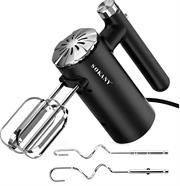 Sokany Electric Hand Mixer and Blender Black- Powerful 350w Motor, 5-Speed Settings Ergonomic Design, Includes 2 X Stainless Steel Flat Beaters And 2 X Stainless Steel Dough Hooks, Colour Black Retail Box 1 Year Warranty Retail Box 1 year warranty