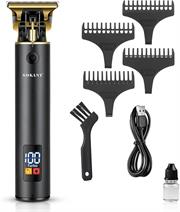 Sokany Professional Cordless Hair Trimmer - Colour Matte Black, Ergonomic Design, Silver Carbon Steel T Shaped Blade Head, Automatic Grinding , Includes 4 Piece Detachable Guide Combs , Cleaning Brush , Lubricating Oil , Rechargeable 1200mAh Lithium Battery And USB Battery Charger Retail Box 1 year warranty