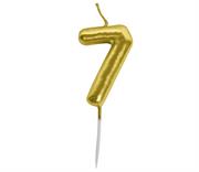 Casey 10cm Gold Numerical Birthday Candle Nr.7 Retail Packaging No Warranty