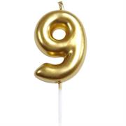 Casey 10cm Gold Numerical Birthday Candle Nr.9 Retail Packaging No Warranty