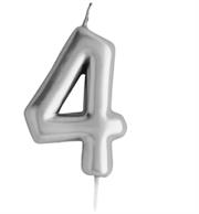 Casey 10cm Silver Numerical Birthday Candle Nr.4 Retail Packaging No Warranty