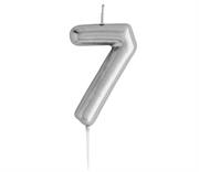 Casey 10cm Silver Numerical Birthday Candle Nr.7 Retail Packaging No Warranty