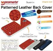 Promate Charm.S4 Premium Patterned-Leather Back Cover-for Samsung Galaxy S4-Blue , Retail Box, 1 Year Warranty