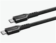Ezra TypeC to TypeC Pd60w 1meter Fast Charge Black Braided Cable - Od6.0 Diameter, Widely Compatible, Built In Intelligent Control Chip Ensures Safe Charging Without Damaging The Phone, Retail Box , 1 Year Limited Warranty