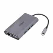 Dahua TC39 9 in 1 USB 3.1 Type-C to USB 3.0 + HDMI + RJ45 + VGA + SD/TF +PD Docking Station, Retail Box, 1 Year Limited Warranty