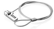 Ellies Laptop 4 Digit Combination Lock - Easy Installation, 4 Digit Password Protection, Steel Cable And Cut-Resistant And Anchors To Desk, Table Or Any Fixed Structure, T-Bar Locking Mechanism, Works With All Notebooks, Desktops, Docking Stations With Built In Standard Security Locking Slot - Colour Silver, Retail Box, 1 year Limited Warranty