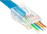 Ellies Cat6 UTP RJ45 Modular Snap Plugs 50 Pack- Shielded 8P8C, 50u , 3-Prong Terminal, Gold-Plated Contact Points For Solid And Stranded 24-22AWG Cable , Retail Box, No Warranty